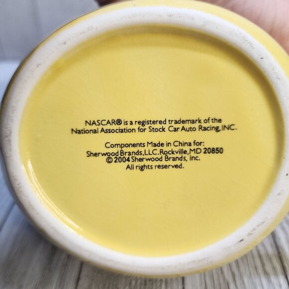 NASCAR Racing Helmet Coffee Mug Cup Yellow Ceramic 2004 - Picture 7 of 9